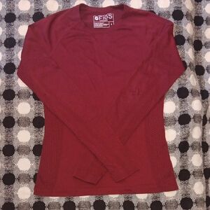 Figs Seamless Underscrub Top - Deep Red